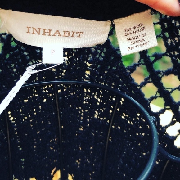 Neiman Marcus Inhabit Wool Blend Open Stitch Sweater SP Wednesday Addams Goth - Picture 3 of 5